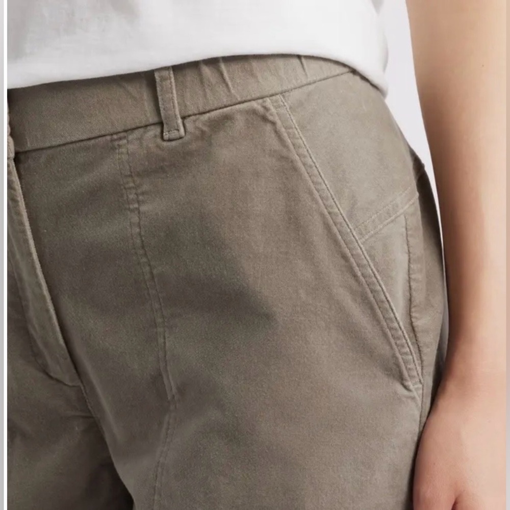 Eileen Fisher Barrel Leg Stretch Organic Cotton Ankle Pants Reed NEW - Picture 4 of 11
